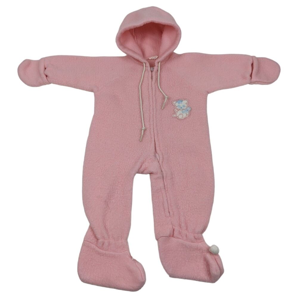 Vintage Onesie Fuzzy Footie‎ Pajamas Size 0-9 Months Cute warm